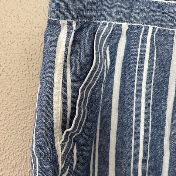 Women’s Nautica Striped Blue White Linen Blend Shorts, Large, Summer - Picture 2 of 6